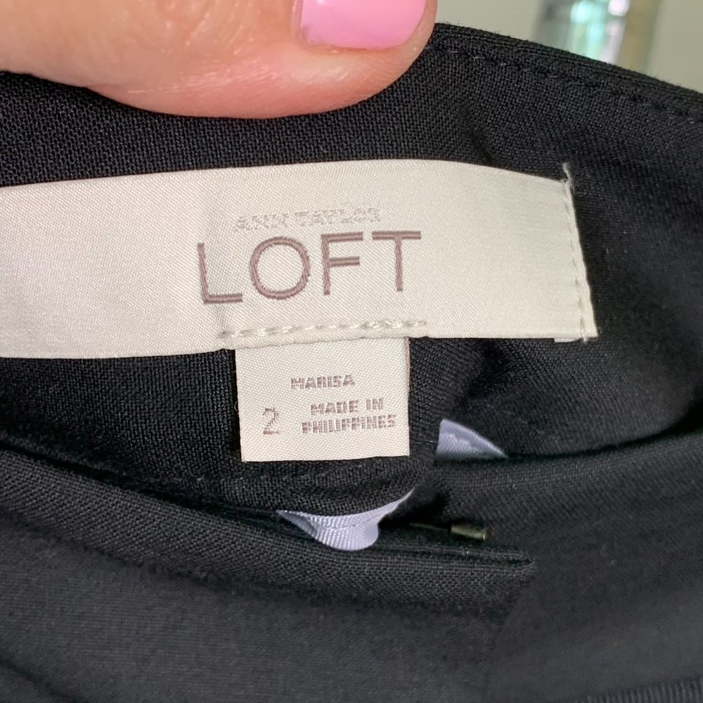 NWOT Ann Taylor Loft Black Dressy Capri Pants Sz 2 - Picture 5 of 6